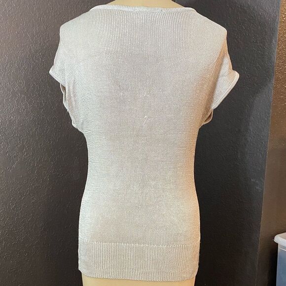 ANN Taylor petite size medium Gold‎ slinky knit dolman sleeve tunic sweater - Picture 5 of 6